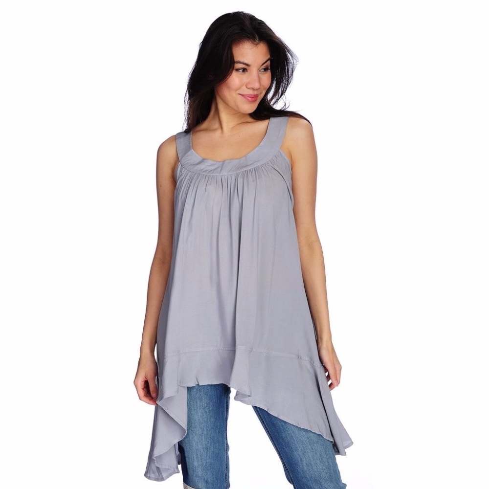 Flowy Tank Top Shark Bite Hem - NWOT